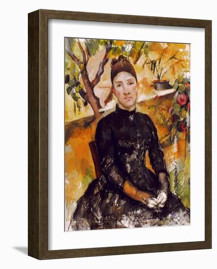 Cezanne: Mme Cezanne, 1890-Paul Cézanne-Framed Giclee Print