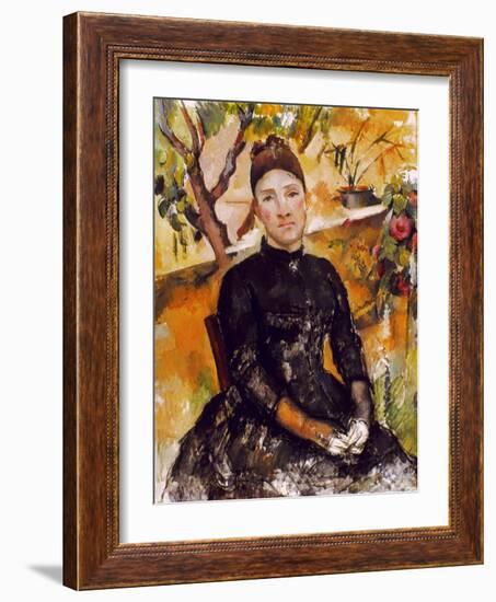 Cezanne: Mme Cezanne, 1890-Paul Cézanne-Framed Giclee Print