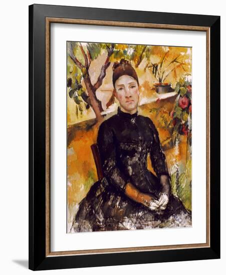 Cezanne: Mme Cezanne, 1890-Paul Cézanne-Framed Giclee Print