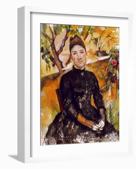 Cezanne: Mme Cezanne, 1890-Paul Cézanne-Framed Giclee Print