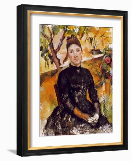 Cezanne: Mme Cezanne, 1890-Paul Cézanne-Framed Giclee Print