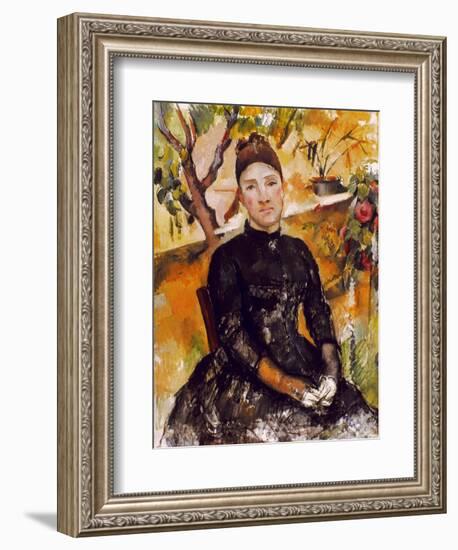 Cezanne: Mme Cezanne, 1890-Paul Cézanne-Framed Giclee Print