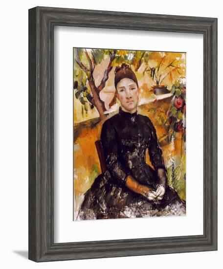 Cezanne: Mme Cezanne, 1890-Paul Cézanne-Framed Giclee Print