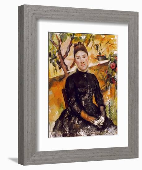 Cezanne: Mme Cezanne, 1890-Paul Cézanne-Framed Giclee Print
