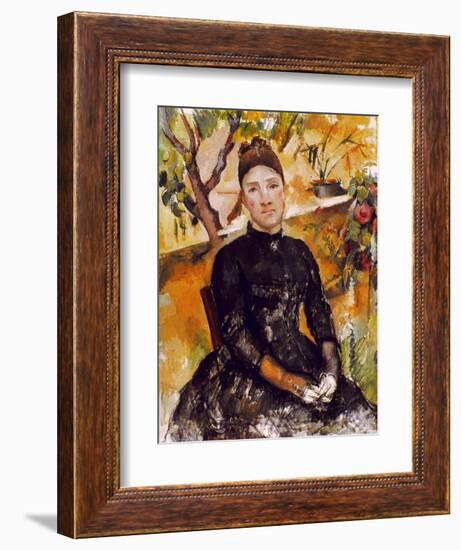 Cezanne: Mme Cezanne, 1890-Paul Cézanne-Framed Giclee Print