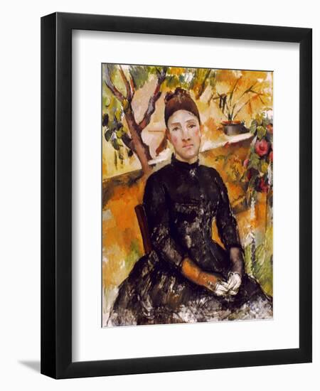 Cezanne: Mme Cezanne, 1890-Paul Cézanne-Framed Giclee Print