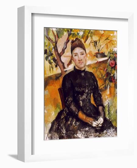 Cezanne: Mme Cezanne, 1890-Paul Cézanne-Framed Giclee Print