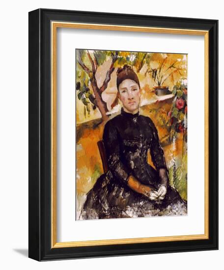 Cezanne: Mme Cezanne, 1890-Paul Cézanne-Framed Giclee Print