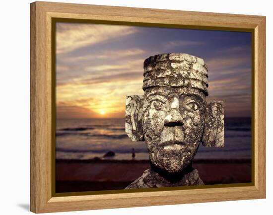 Chacmool Statue, Cancun, Mexico-Demetrio Carrasco-Framed Premier Image Canvas