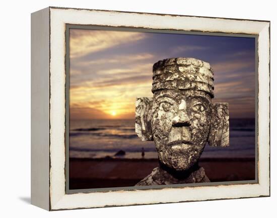 Chacmool Statue, Cancun, Mexico-Demetrio Carrasco-Framed Premier Image Canvas