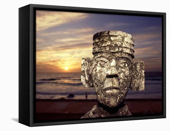 Chacmool Statue, Cancun, Mexico-Demetrio Carrasco-Framed Premier Image Canvas