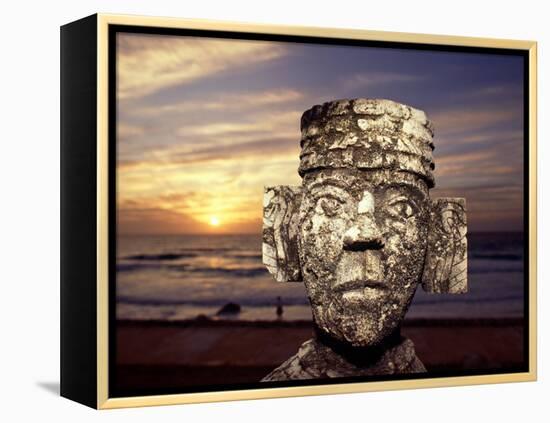 Chacmool Statue, Cancun, Mexico-Demetrio Carrasco-Framed Premier Image Canvas