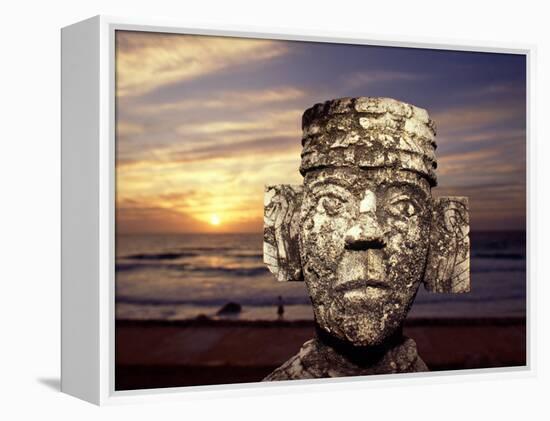 Chacmool Statue, Cancun, Mexico-Demetrio Carrasco-Framed Premier Image Canvas