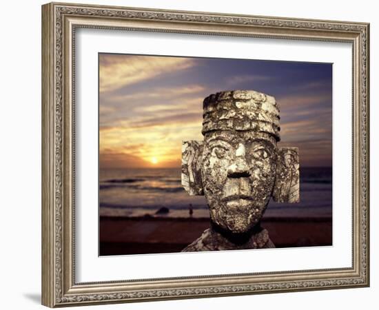 Chacmool Statue, Cancun, Mexico-Demetrio Carrasco-Framed Photographic Print