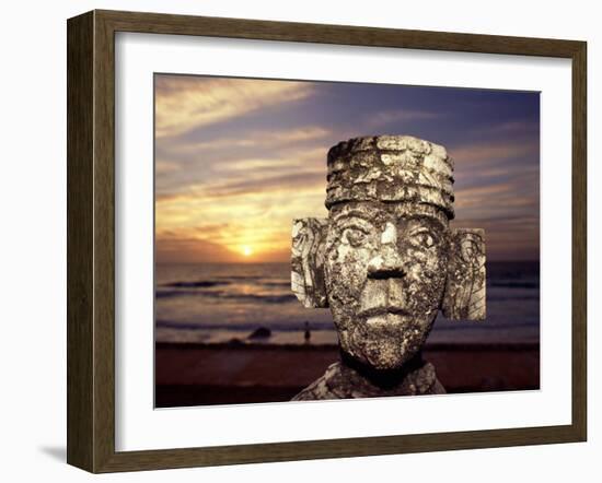 Chacmool Statue, Cancun, Mexico-Demetrio Carrasco-Framed Photographic Print