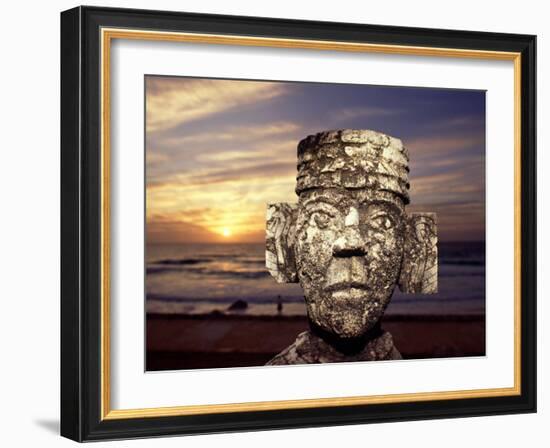 Chacmool Statue, Cancun, Mexico-Demetrio Carrasco-Framed Photographic Print