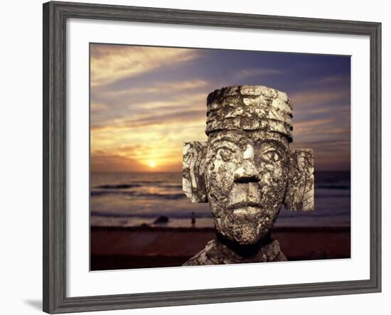 Chacmool Statue, Cancun, Mexico-Demetrio Carrasco-Framed Photographic Print