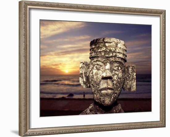 Chacmool Statue, Cancun, Mexico-Demetrio Carrasco-Framed Photographic Print