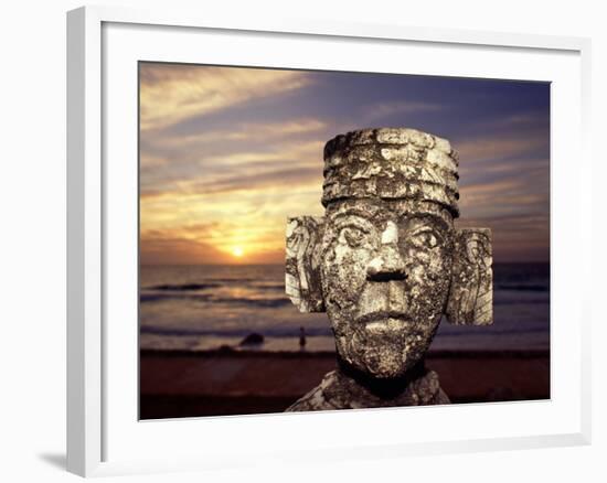 Chacmool Statue, Cancun, Mexico-Demetrio Carrasco-Framed Photographic Print