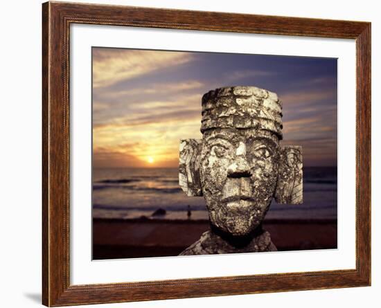Chacmool Statue, Cancun, Mexico-Demetrio Carrasco-Framed Photographic Print