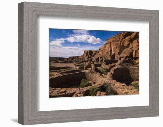 Chaco Ruins in the Chaco Culture Nat'l Historic Park, UNESCO World Heritage Site, New Mexico, USA-Michael Runkel-Framed Photographic Print