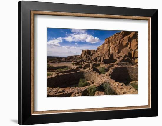 Chaco Ruins in the Chaco Culture Nat'l Historic Park, UNESCO World Heritage Site, New Mexico, USA-Michael Runkel-Framed Photographic Print
