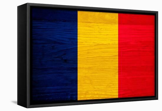 Chad Flag Design with Wood Patterning - Flags of the World Series-Philippe Hugonnard-Framed Stretched Canvas