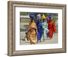 Chadian Refugees Walk Inside a Refugee Camp at the Border Town of Kousseri, Cameroon-null-Framed Photographic Print