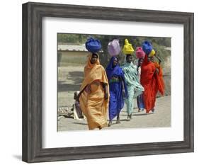 Chadian Refugees Walk Inside a Refugee Camp at the Border Town of Kousseri, Cameroon-null-Framed Photographic Print