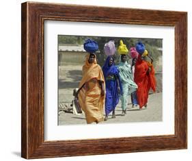 Chadian Refugees Walk Inside a Refugee Camp at the Border Town of Kousseri, Cameroon-null-Framed Photographic Print