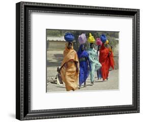 Chadian Refugees Walk Inside a Refugee Camp at the Border Town of Kousseri, Cameroon-null-Framed Photographic Print
