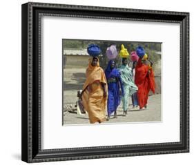 Chadian Refugees Walk Inside a Refugee Camp at the Border Town of Kousseri, Cameroon-null-Framed Photographic Print
