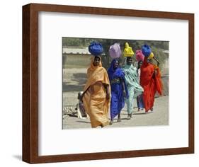 Chadian Refugees Walk Inside a Refugee Camp at the Border Town of Kousseri, Cameroon-null-Framed Photographic Print