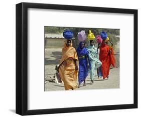 Chadian Refugees Walk Inside a Refugee Camp at the Border Town of Kousseri, Cameroon-null-Framed Photographic Print