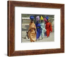 Chadian Refugees Walk Inside a Refugee Camp at the Border Town of Kousseri, Cameroon-null-Framed Photographic Print