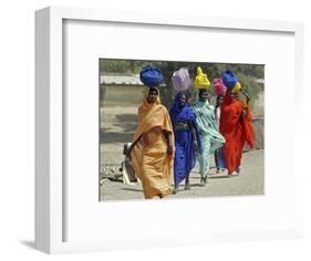 Chadian Refugees Walk Inside a Refugee Camp at the Border Town of Kousseri, Cameroon-null-Framed Photographic Print