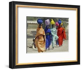 Chadian Refugees Walk Inside a Refugee Camp at the Border Town of Kousseri, Cameroon-null-Framed Photographic Print