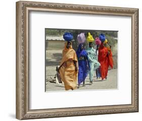 Chadian Refugees Walk Inside a Refugee Camp at the Border Town of Kousseri, Cameroon-null-Framed Photographic Print