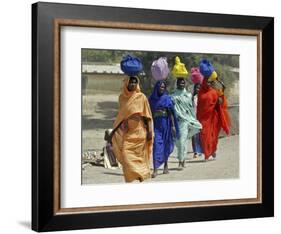 Chadian Refugees Walk Inside a Refugee Camp at the Border Town of Kousseri, Cameroon-null-Framed Photographic Print
