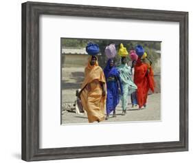 Chadian Refugees Walk Inside a Refugee Camp at the Border Town of Kousseri, Cameroon-null-Framed Photographic Print