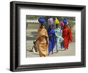 Chadian Refugees Walk Inside a Refugee Camp at the Border Town of Kousseri, Cameroon-null-Framed Photographic Print