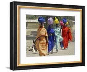 Chadian Refugees Walk Inside a Refugee Camp at the Border Town of Kousseri, Cameroon-null-Framed Photographic Print