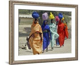 Chadian Refugees Walk Inside a Refugee Camp at the Border Town of Kousseri, Cameroon-null-Framed Photographic Print