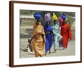 Chadian Refugees Walk Inside a Refugee Camp at the Border Town of Kousseri, Cameroon-null-Framed Photographic Print