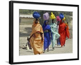Chadian Refugees Walk Inside a Refugee Camp at the Border Town of Kousseri, Cameroon-null-Framed Photographic Print
