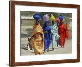 Chadian Refugees Walk Inside a Refugee Camp at the Border Town of Kousseri, Cameroon-null-Framed Photographic Print