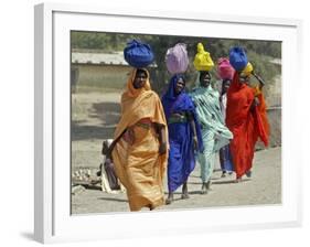 Chadian Refugees Walk Inside a Refugee Camp at the Border Town of Kousseri, Cameroon-null-Framed Photographic Print