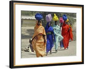 Chadian Refugees Walk Inside a Refugee Camp at the Border Town of Kousseri, Cameroon-null-Framed Photographic Print