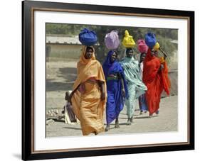 Chadian Refugees Walk Inside a Refugee Camp at the Border Town of Kousseri, Cameroon-null-Framed Photographic Print