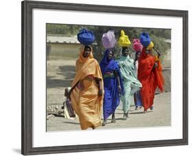 Chadian Refugees Walk Inside a Refugee Camp at the Border Town of Kousseri, Cameroon-null-Framed Photographic Print